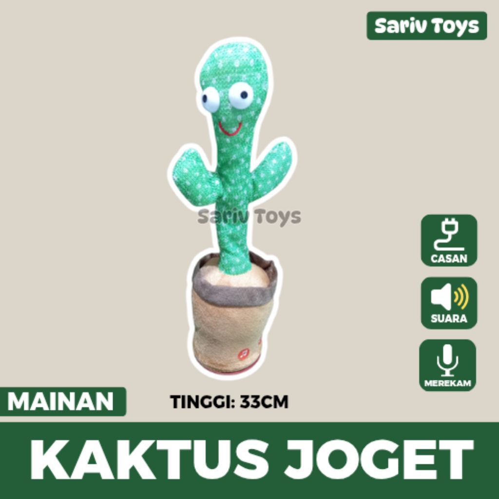 Boneka Kaktus Menari Bisa Bicara dan Rekam Suara