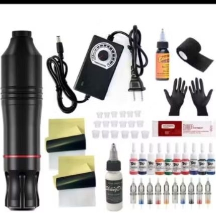 Mesin Tato Rotary Tattoo Gun Machine Kit 11 Set