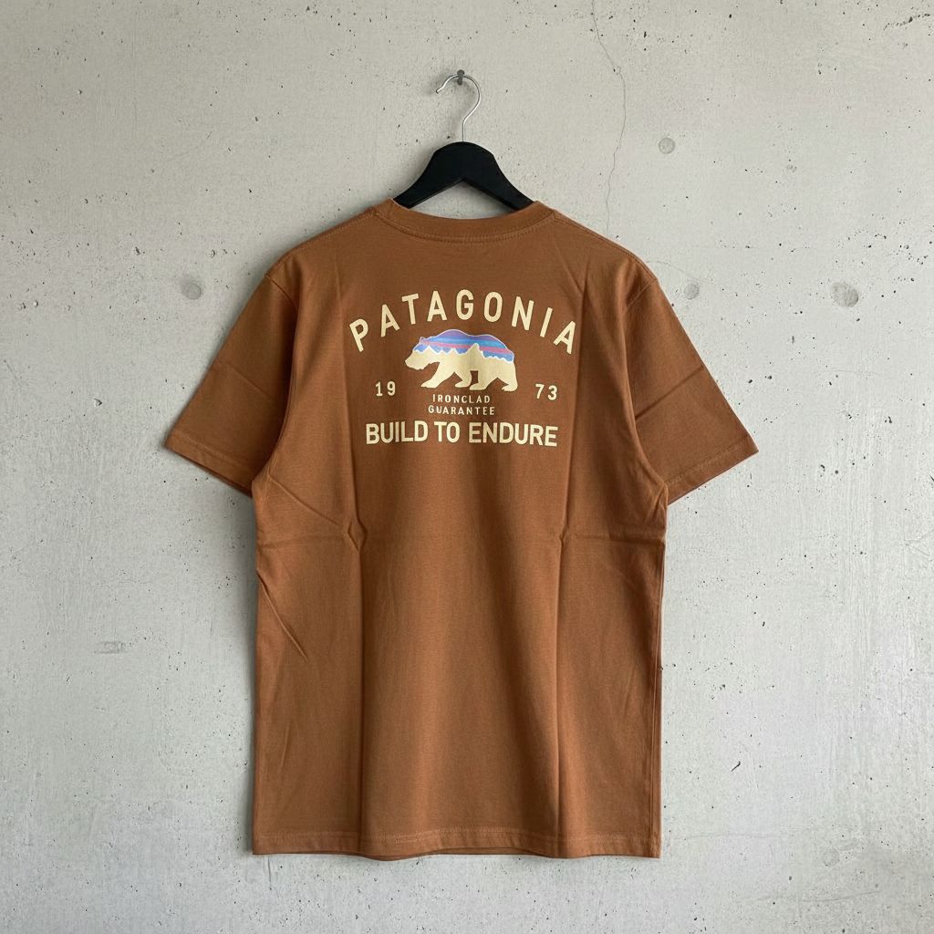 T-shirt Patagonia Full Tag Label Kaos Patagonia Outfit Pria wanita Casual Catton Combad 24s