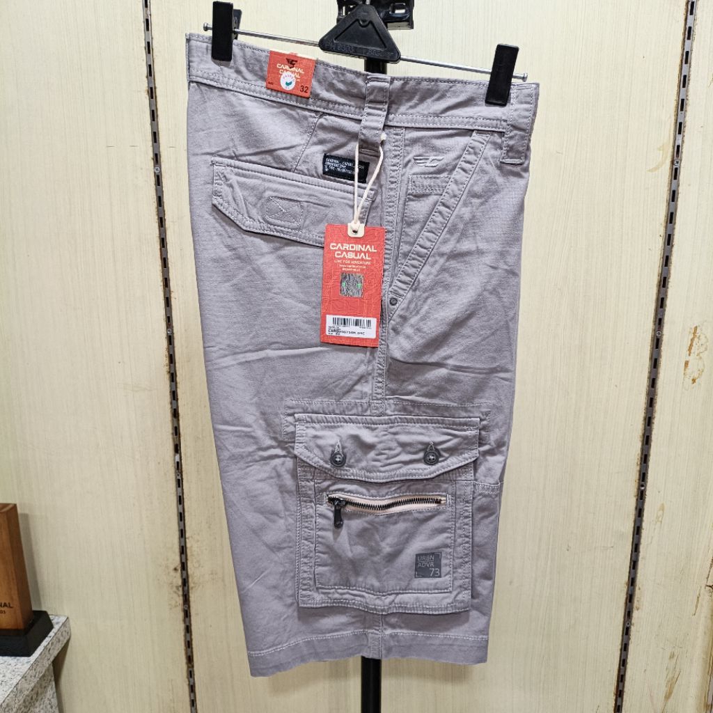 CARDINAL Celana Pendek Cargo Katun Pria Original EBV750 Bahan Berkualitas Tinggi Desain Keren Banyak