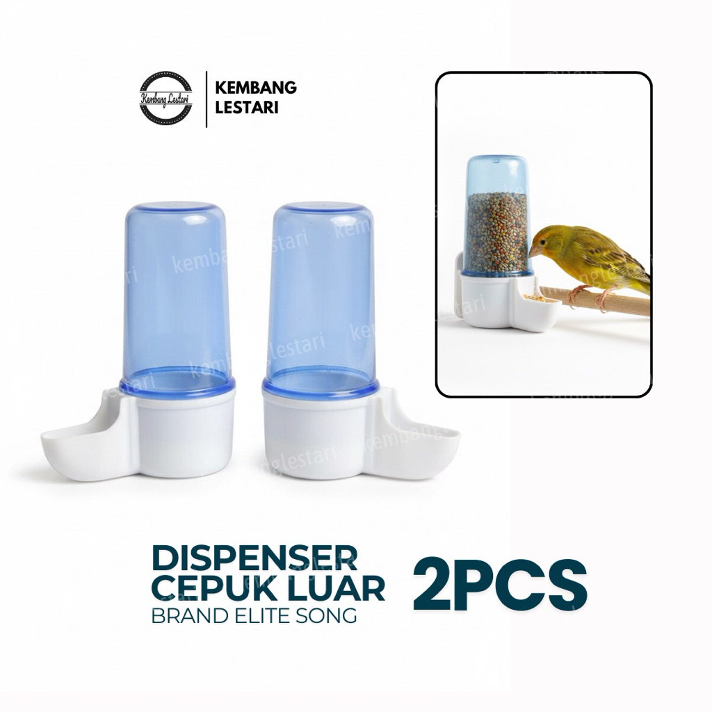 TABUNG DISPENSER BURUNG CEPUK LUAR KENARI ITALY ELITE SONG CEPUK WADAH PAKAN MINUM LOVEBIRD PARKIT