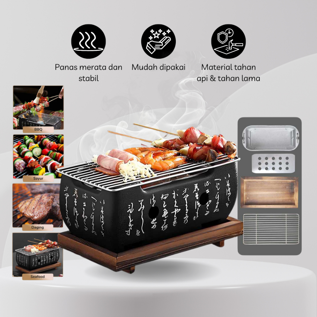 Alat Tungku Pemanggang Arang Portable BBQ Ala Jepang Japanese