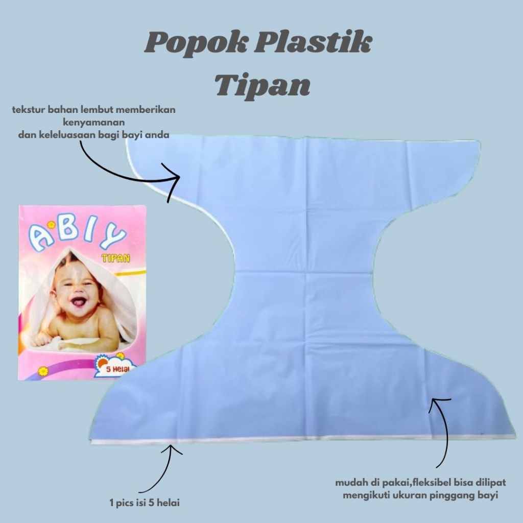 5 helai celana popok plastik ikat bayi cuci ulang