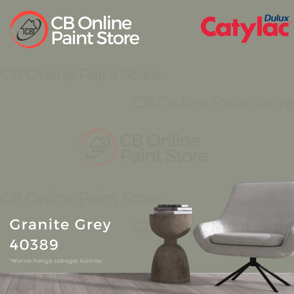 CAT TEMBOK DULUX CATYLAC - GRANITE GREY 40389 - GALON