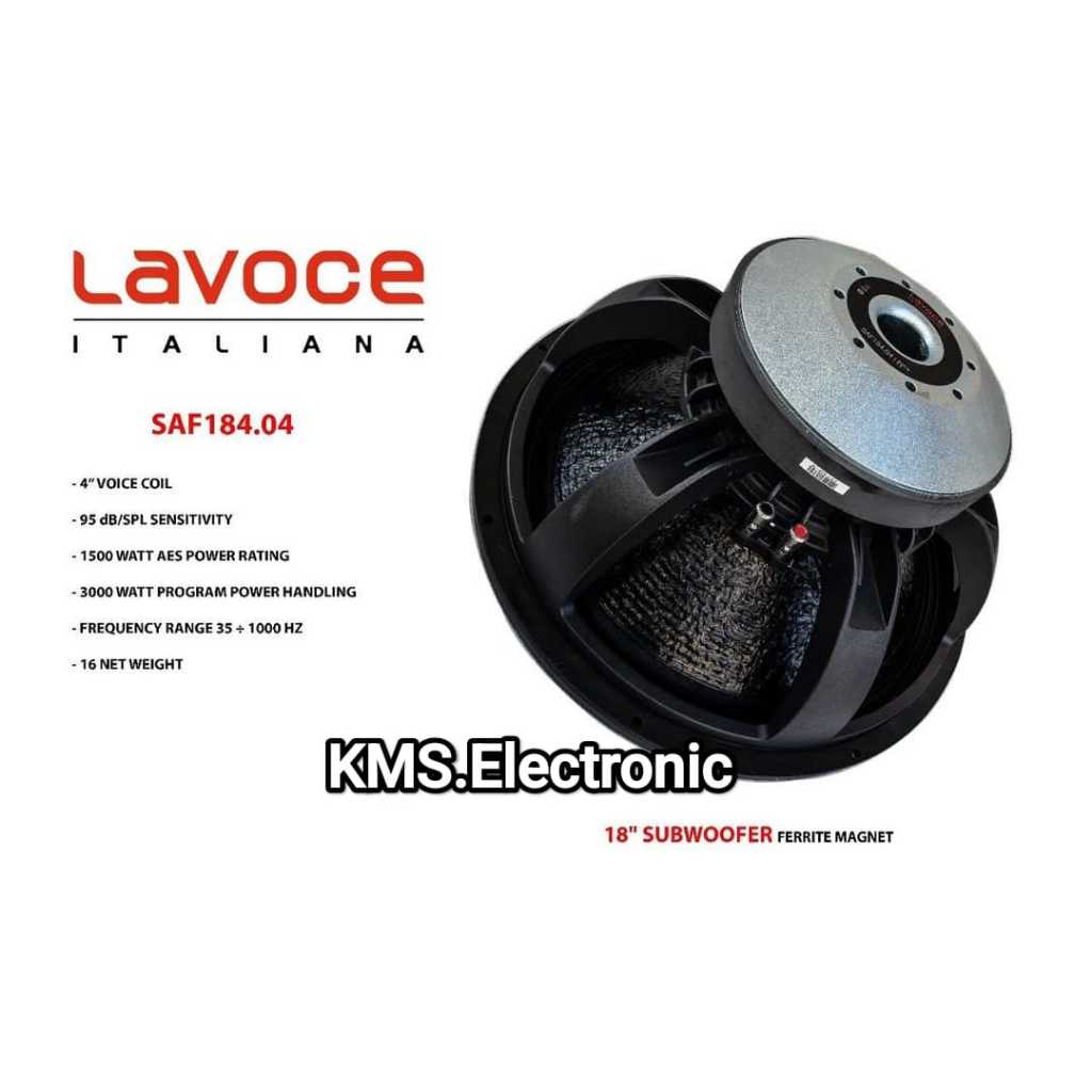 Speaker Lavoce 18" Type SAF184.04 Voice Coil 4" Karakter Subwoofer Original Clarity