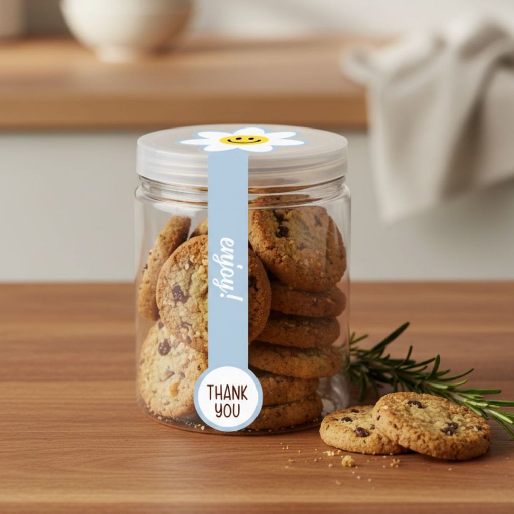 60 Pcs Stiker Thank You Sticker Panjang Segel Makanan Seal Label Sticker