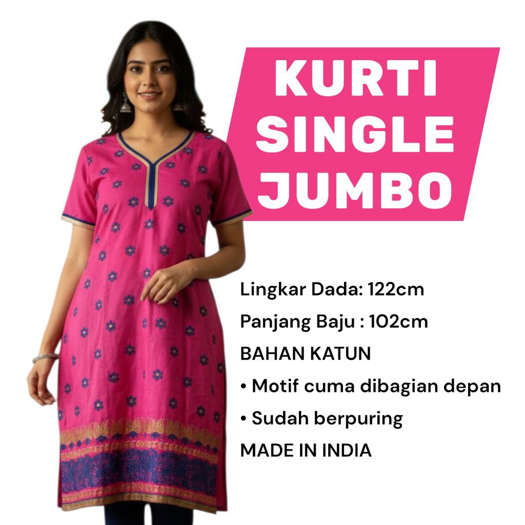 kurti single baju India jumbo