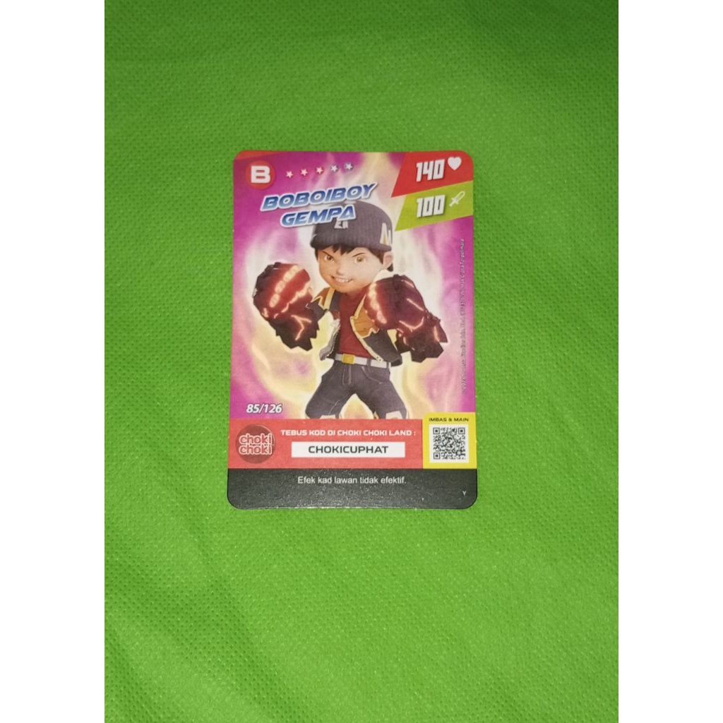 Kartu boboiboy gempa monsta galaxy card choki choki