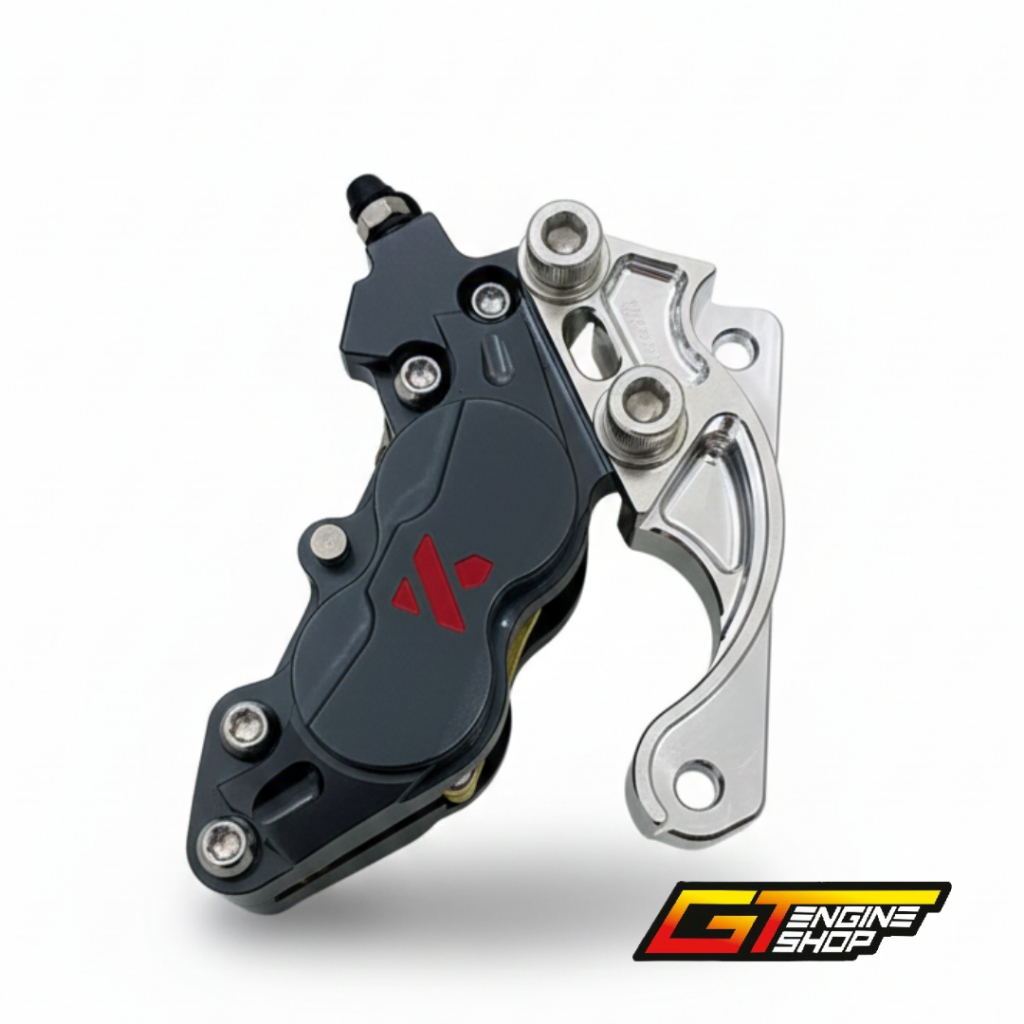 PAKETAN PENGEREMAN MIO KALIPER KTC KYTA KYTACO 4 PISTON 4P GREY + BRACKET BREKET KALIPER 260 MIO SPO