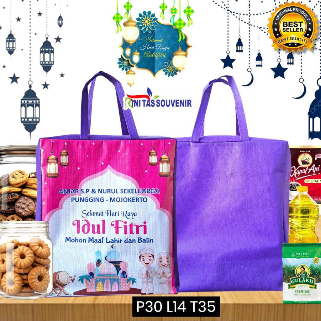 Tas Lebaran Idul Fitri Tas Resleting Lebaran Tas Parcel Lebaran Tas Hampers Custom