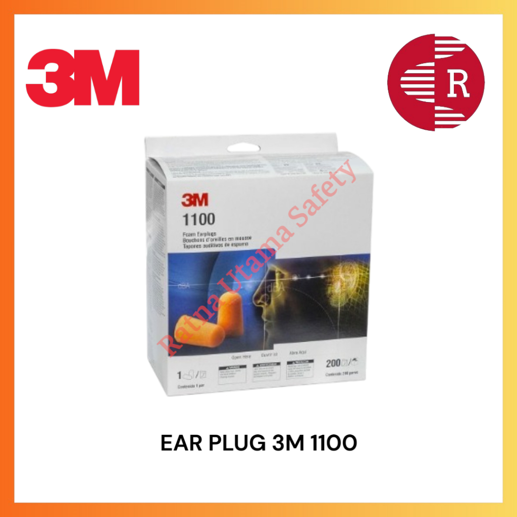 3M Earplug 1100 Pelindung Penutup Telinga Foam Ear Plug Protector