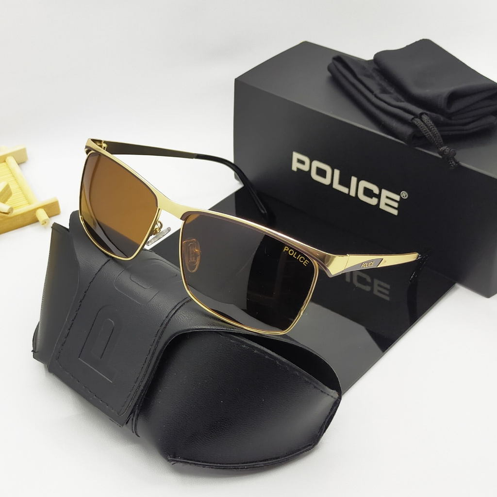 KACAMATA HITAM PRIA POLICE 7868  POLARIZED 100% ANTI SILAU KEREN