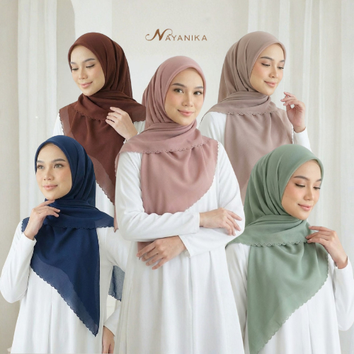 Hijab Voal Square Polos Lasercut 115x115cm
