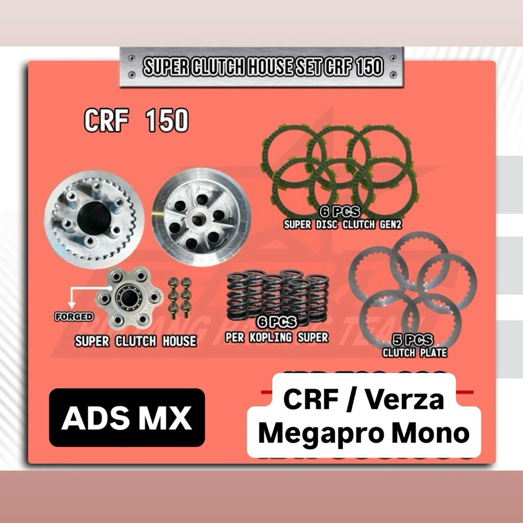 HOUSE KOPLING BRT KAMPAS DAN PER 6 CRF 150 VERZA MEGAPRO MONO RUMAH Kopling