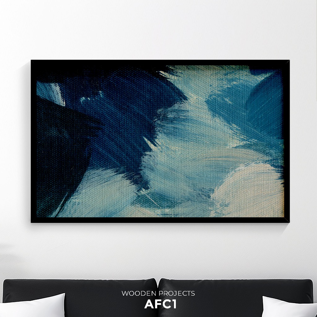 Wooden Projects Hiasan Dinding Frame Kayu Premium Wall Decor Aesthetic Motif Abstrak - AFC