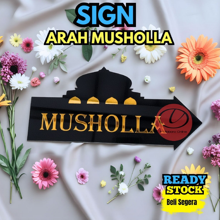 Sign Musholla | Tulisan Musholla Papan Tulisan Musholla Bahan Akrilik Simple Mewah 0006