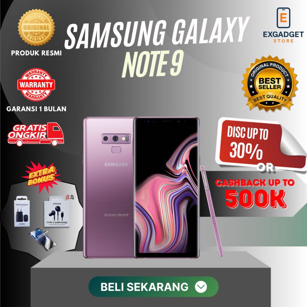 SAMSUNG NOTE 9 6/128GB, 8/512GB SECOND GARANSI RESMI