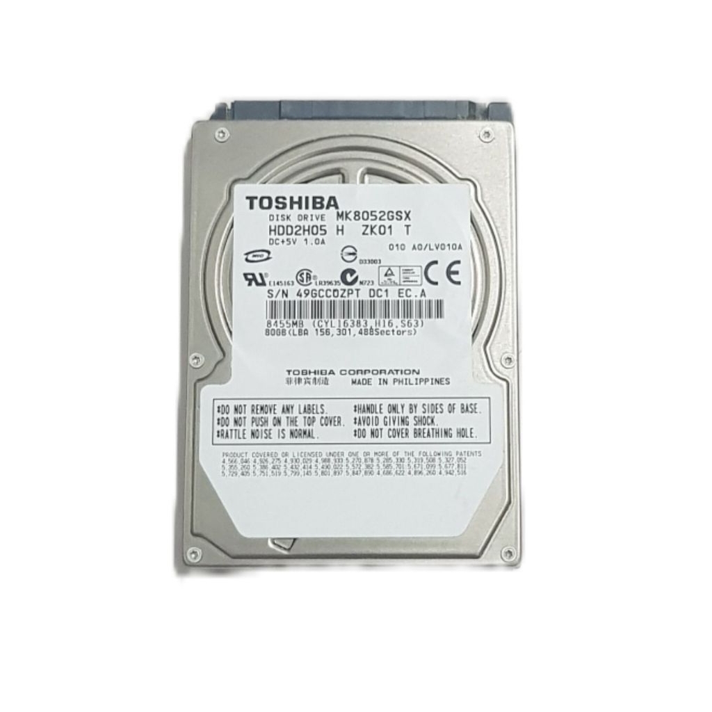 Hardisk Laptop Notebook Toshiba 80 Gb 2,5" Original Second Normal Tested