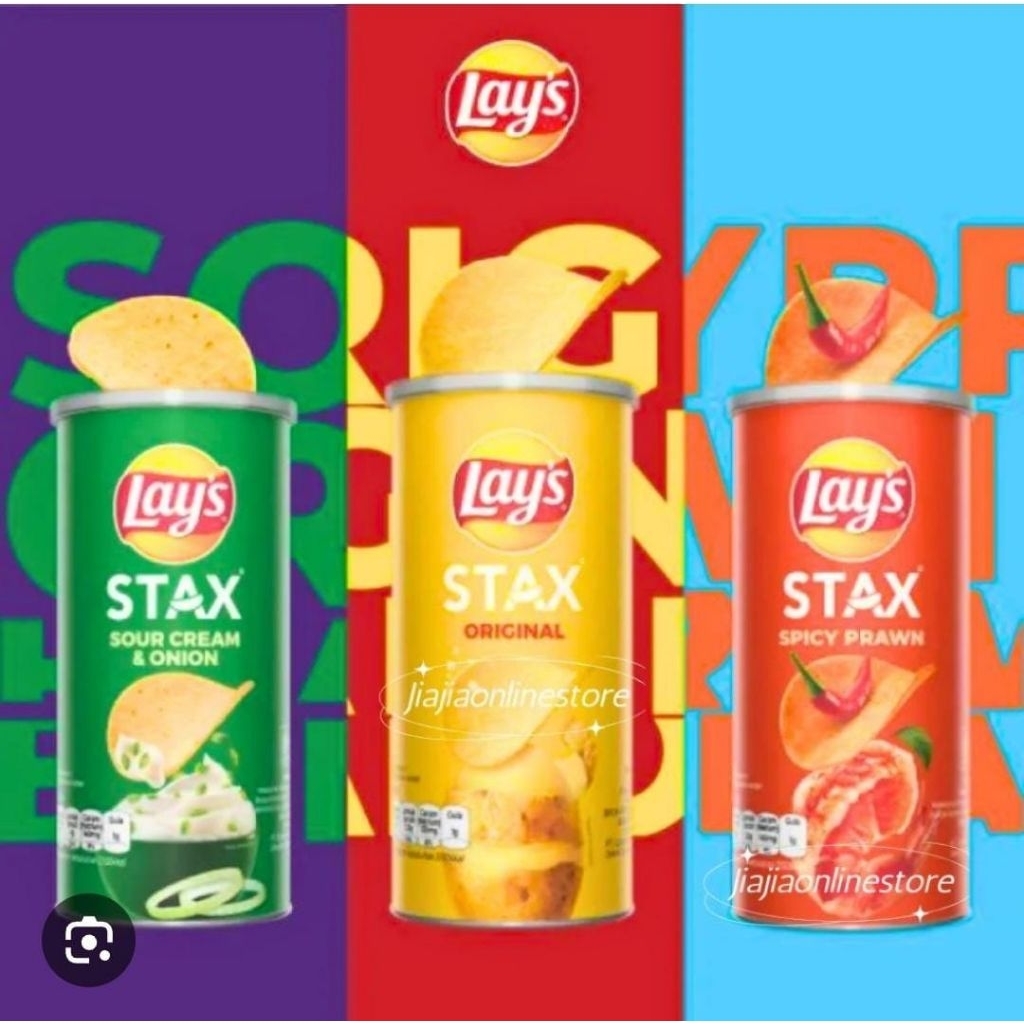 Lay's Lays Stax Potato Chips 30 gr / Snack Keripik Kentang Aneka Varian Kaleng Kecil