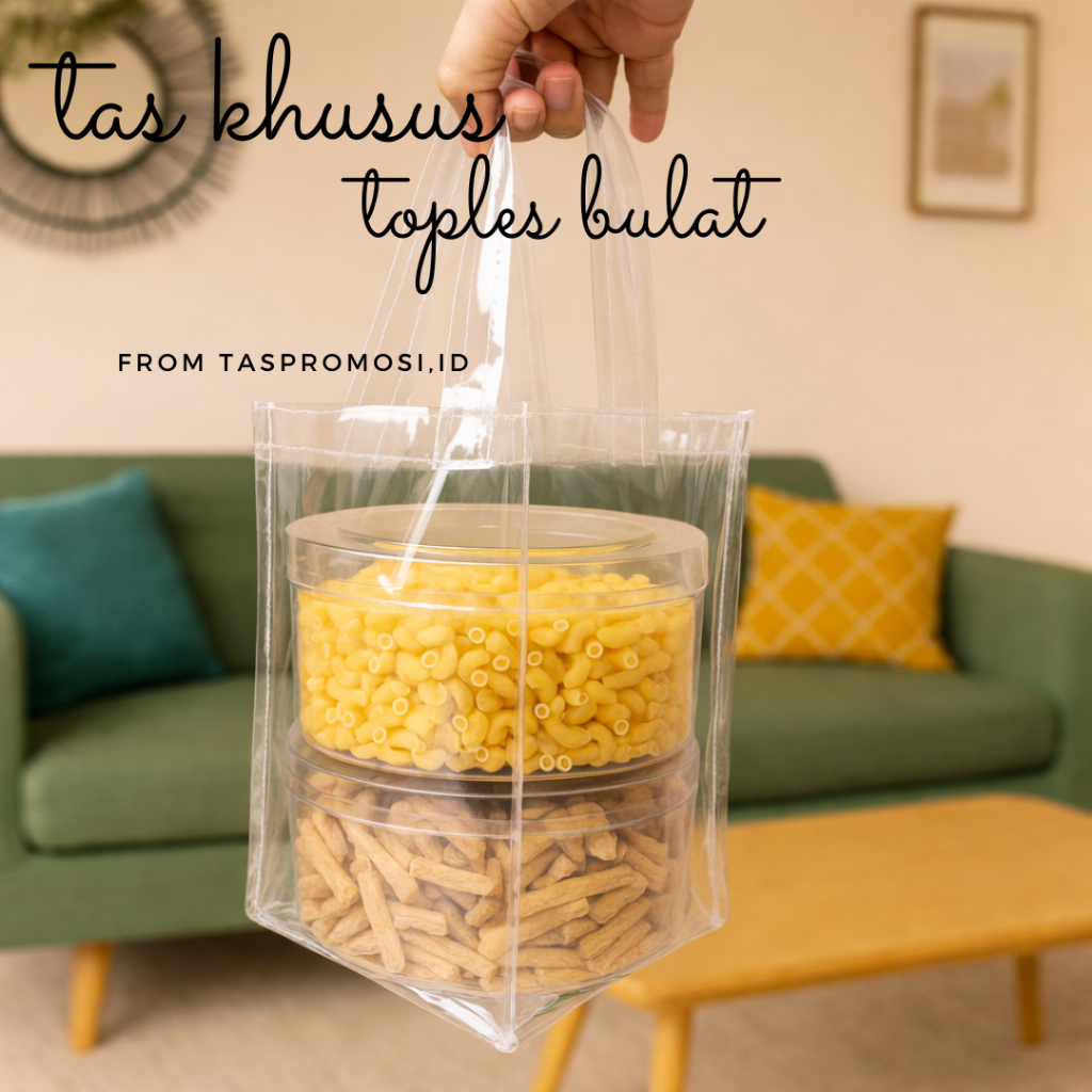 Tas mika transparan kue Nastar isi 3 500gr tas sembako, tas mika plastik transprant tas toples bulat