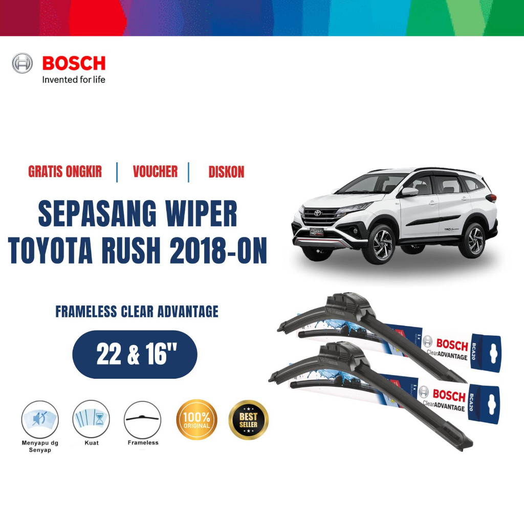 Wiper Bosch Mobil Rush 2018-On Frameless Clear