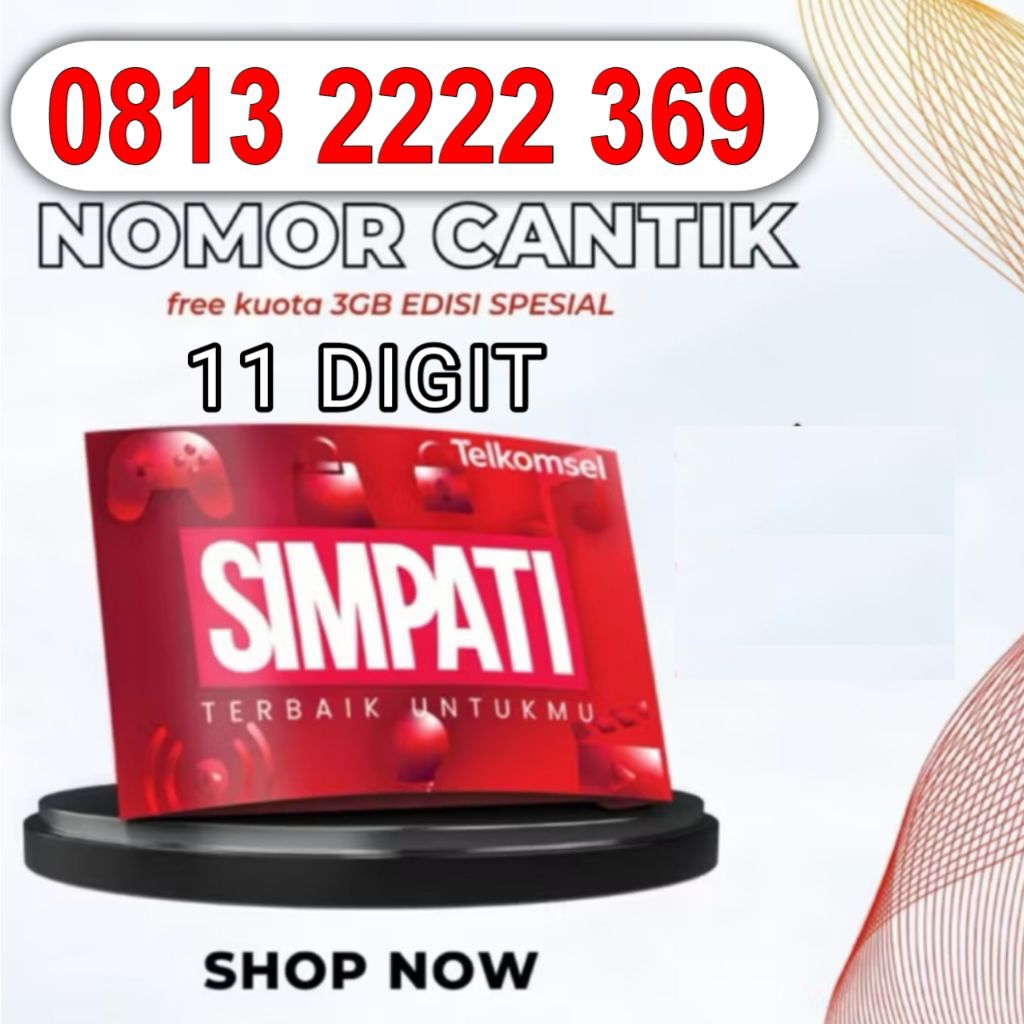 nomor cantik simpati 3gb 11digit angka 2222 369 8989 369