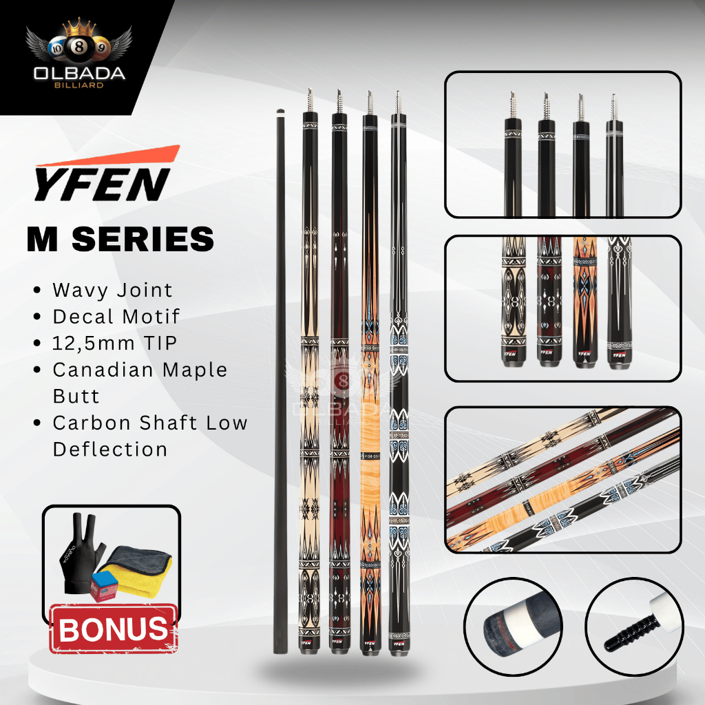 YFEN M Series Stick Billiard Carbon Jianying ORIGINAL 100% | Stik Billiard | Olbada | YFEN Jumpbreak