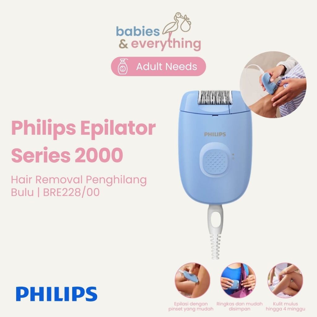 Philips | Epilator | Hair Removal Penghilang Bulu | Hilangkan Bulu Secara dengan Mudah | BRE228/00