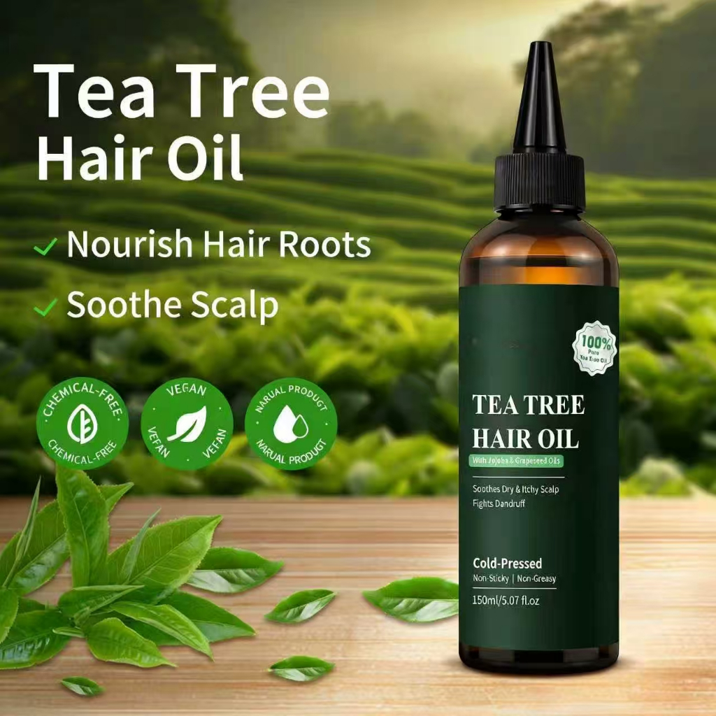 [NEW] Tea Tree Hair Growth Oil 150ml Minyak Rambut Tea Tree Untuk Pertumbuhan Rambut Anti Ketombe Pe
