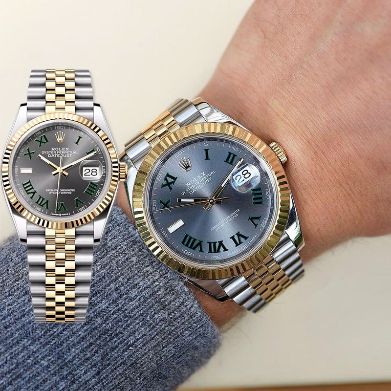 [100% ASLI] Original Jam tangan Rolex pria Datejust Green Ivy M126233-0035 Automatic 18CT Teflon mat