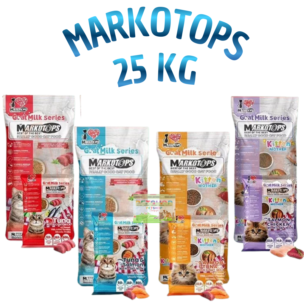 MAKANAN KUCING MARKOTOPS DRY 20 KG ADULT/KITTEN MOTHER KEMASAN FRESHPACK MARKOTOPS MAKANAN KERING 20
