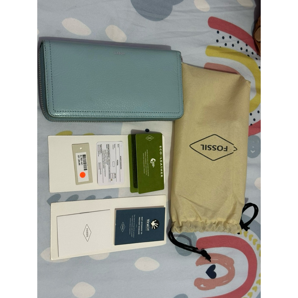 FOSSIL BIFOLD WALLET LIGHT BLUE