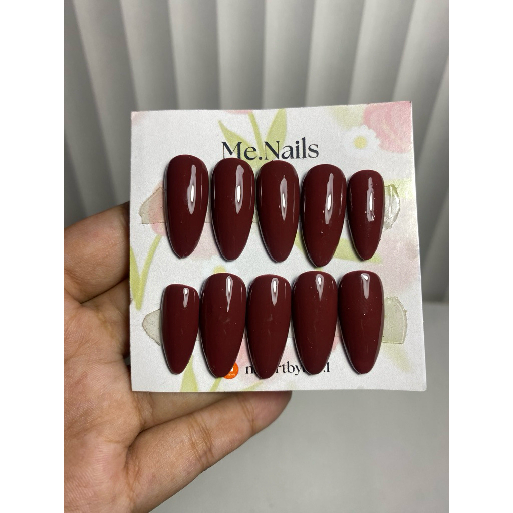 NAILARTBYME.1 | KUKU PALSU POLOS FREE LEM KUKU 12PCS / WEDDING NAIL ART / NAIL POLISH / NAIL ART SIM