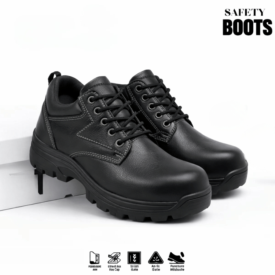 safety Boots pendek Sepatu safety Boots pendek tali/sepatu safety ujung besi/sepatu safety lapangan/