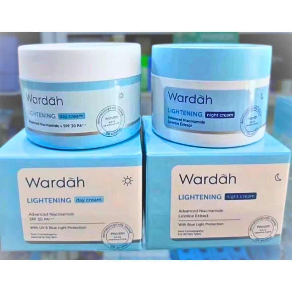 paket hemat WARDAH lightening (krim siang&krim malam) isi 2PCS
