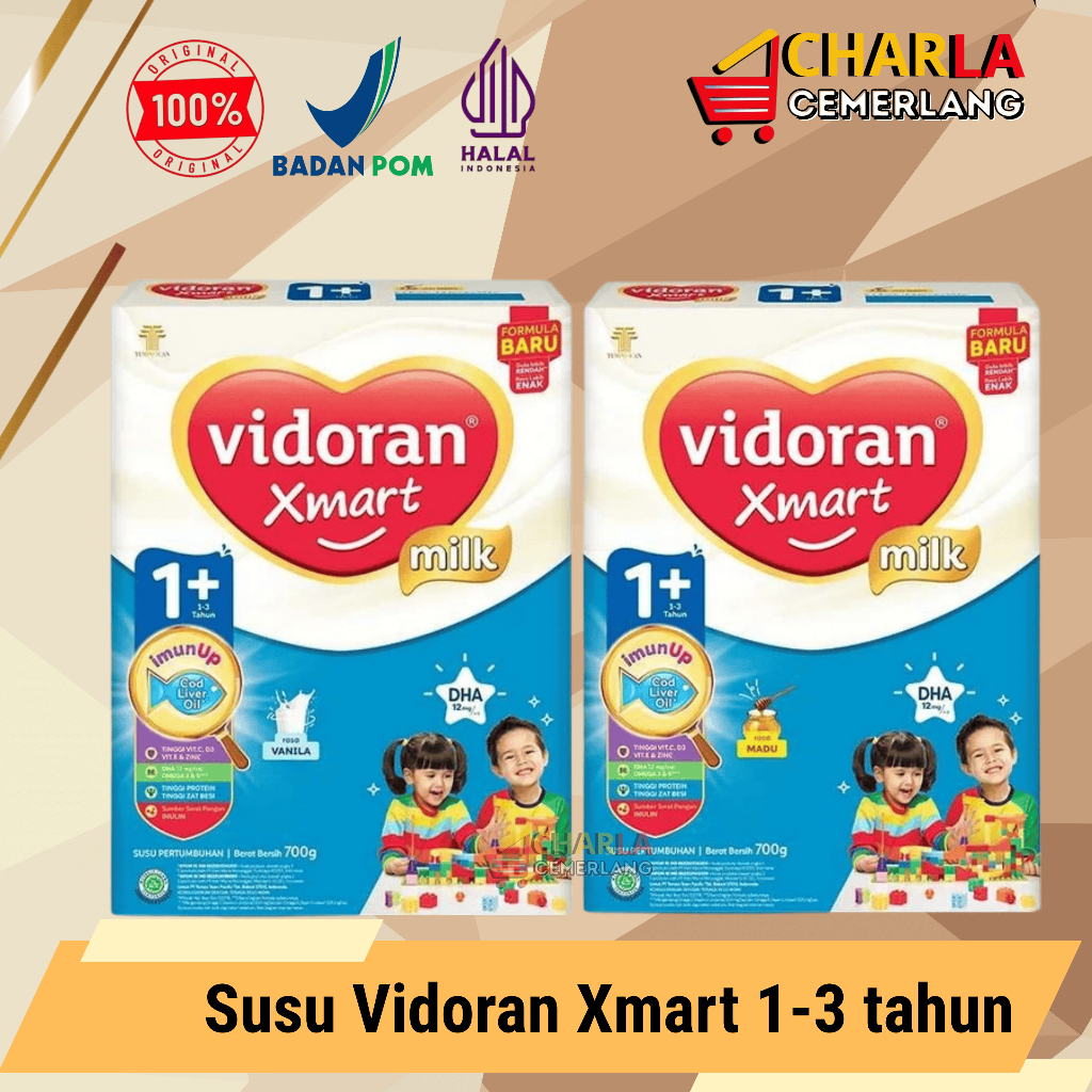 Susu Vidoran Xmart 1+ | Susu Vidoran Xmart 1-3 tahun