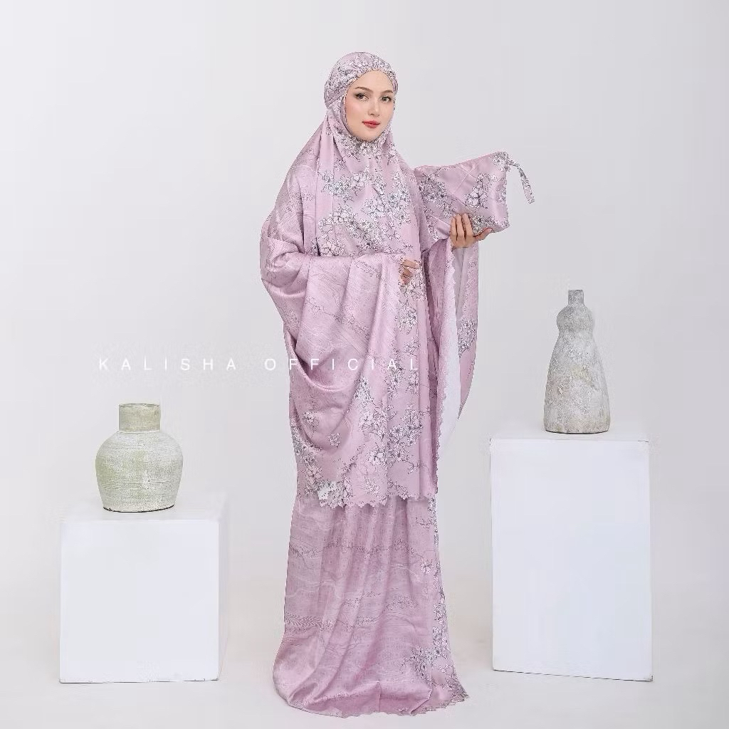 Mukena Lebaran Silky Premium Mukena Dewasa Jumbo Motif Lasercut Mukena Adem