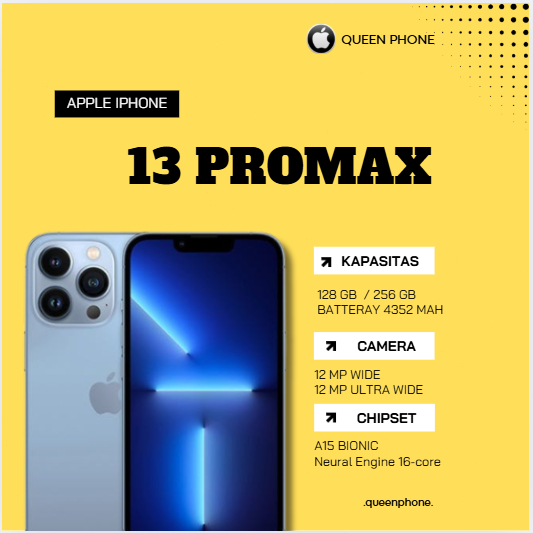 IP 13 PRO MAX 128GB/256GB SECOND LIKE NEW FULLSET NO MINUS