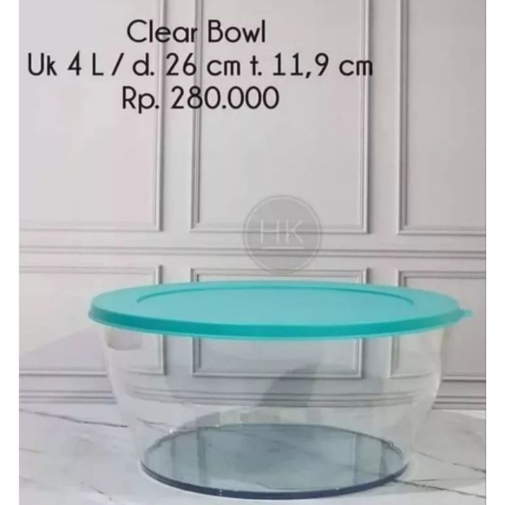 Clear bowl 4 liter Tupperware