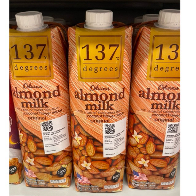 137 Degrees Almond Milk Coconut Flower Nectar Original 1 Liter