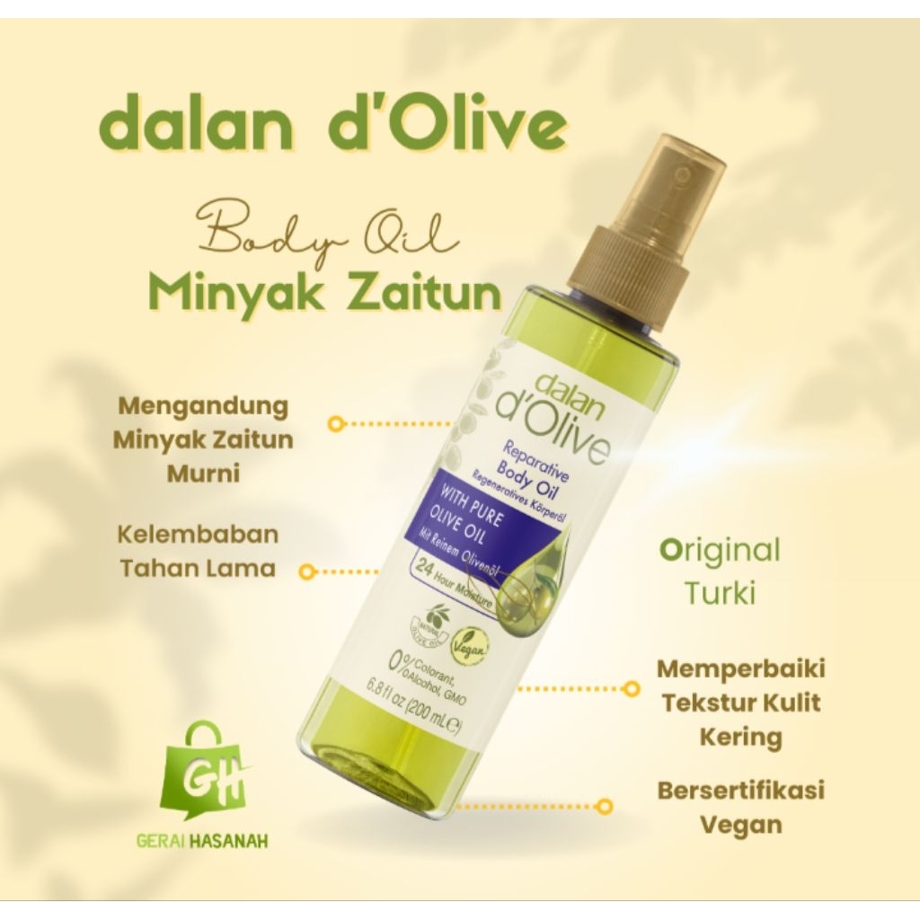 READY STOCK - Dalan d’Olive Body Oil Minyak Zaitun Original Turki