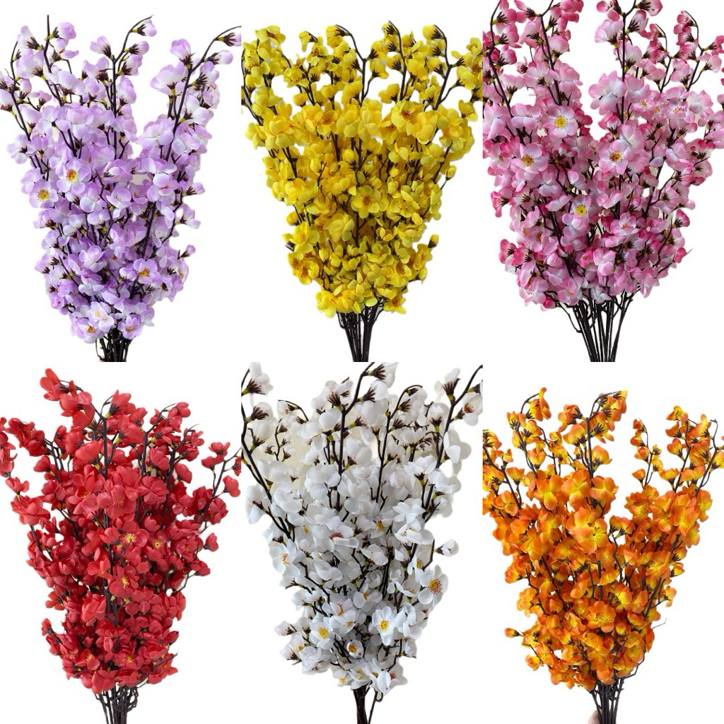 Bunga meihua sakura imlek palsu artificial dekorasi pajangan pot pernikahan