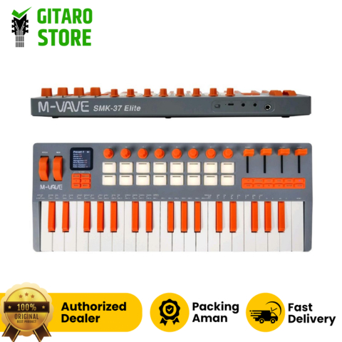 M-VAVE SMK-37 Elite MIDI Keyboard - 37 Key Portable Controller with Built-in Synthesizer & RGB Pads,