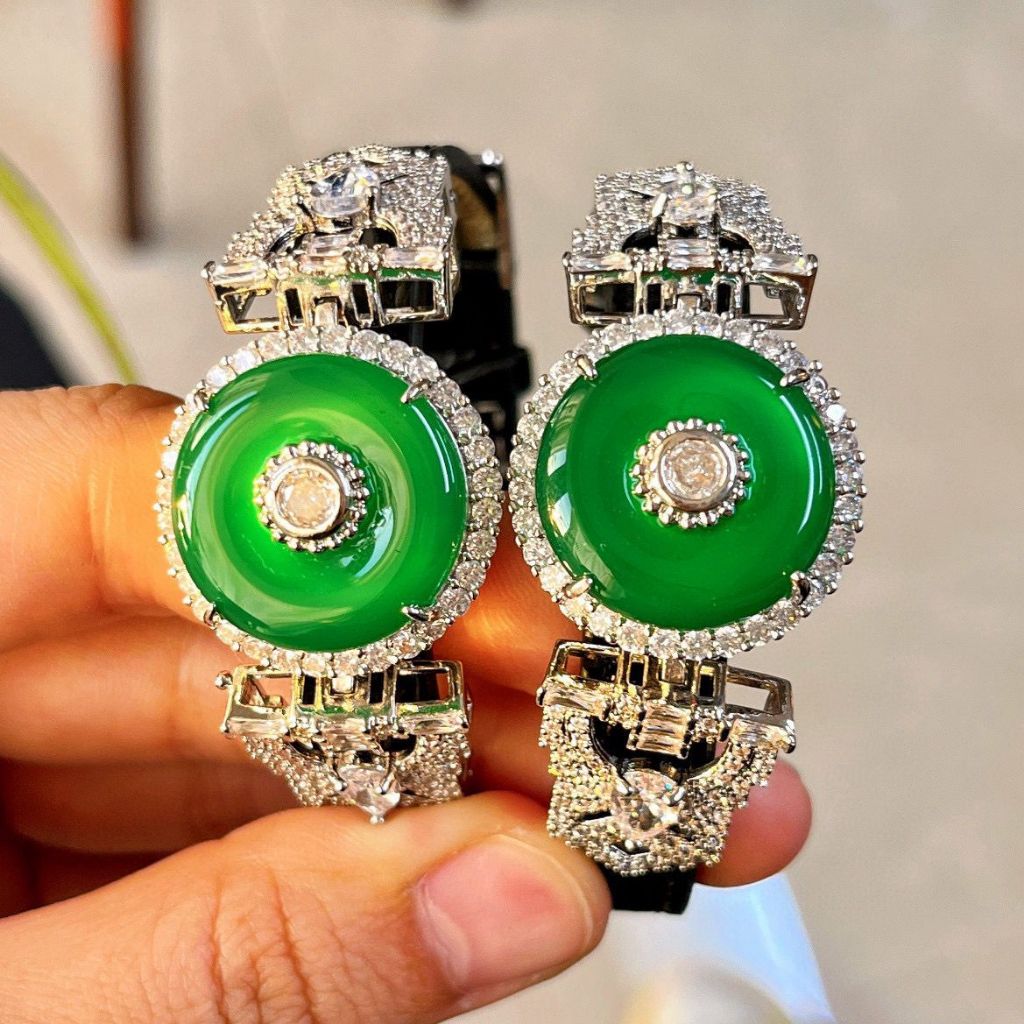 [ Premium Giok Asli / Lab Carbon Diamond ]-FL-IF-VVS1-D Emas Asli 18K/24K Gold PREMIUM Perhiasan Jew