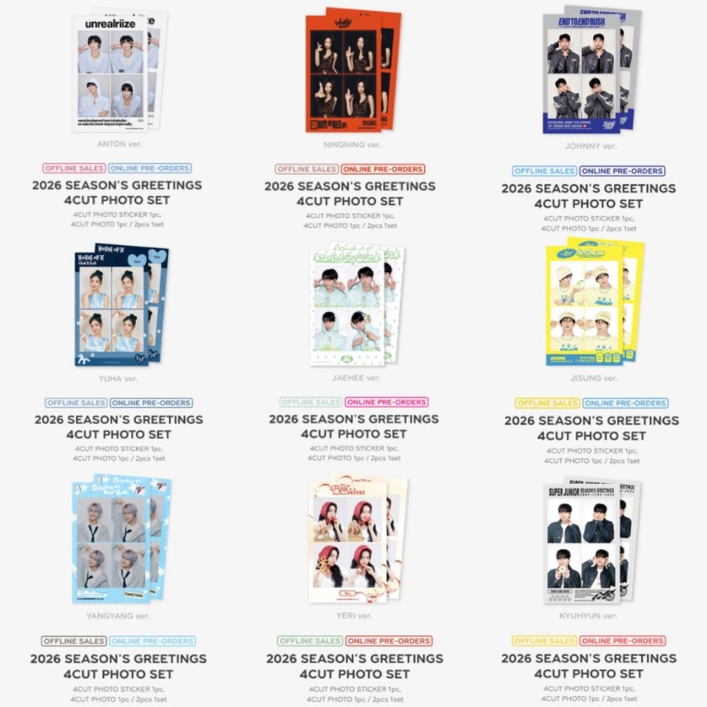 PO] 4Cut Photo Set MD 2026 Season's Greetings SM ARTIST | Official Merchandise | All NCT WISH nctwis