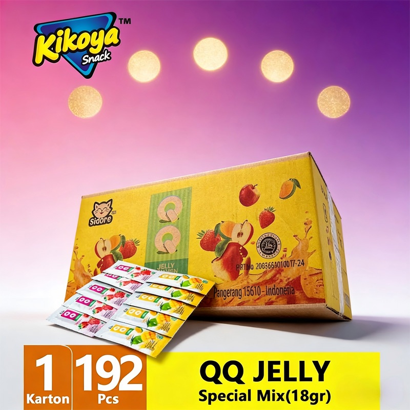 [HARGA PABRIK] 1 DUS QQ JELLY ISI 192 PCS JUMBO 18GR - SNACK LEBARAN / PAKET ULTAH ANAK