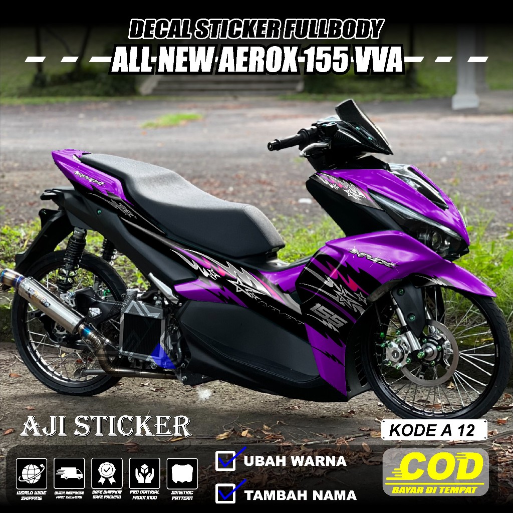 Decal AEROX NEW CONNECTED Full Body Grafis NVX - Sticker Variasi Yamaha All New Aerox 155 VVA Full B