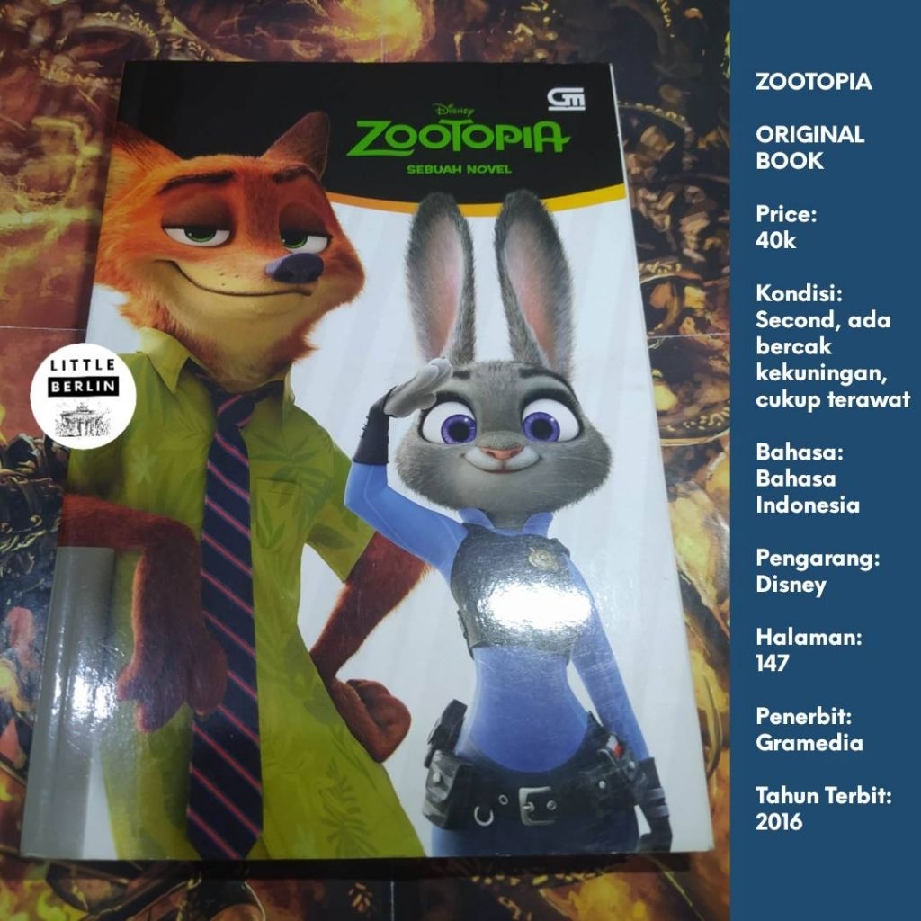 ORIGINAL Novel ZOOTOPIA Bahasa Indonesia Preloves Gramedia Novel Film Zootopia Novel Disney Novel Fi
