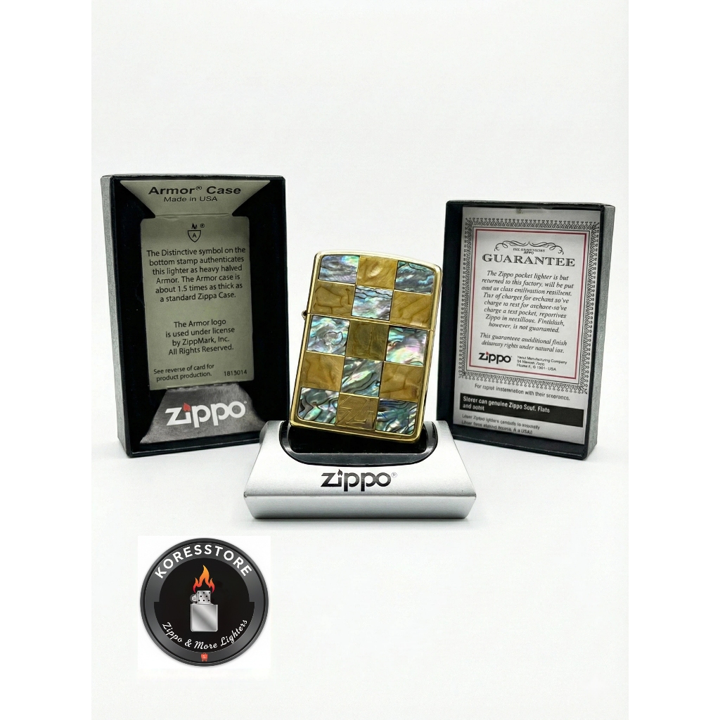 Korek Zippo gold ice Diamond Chess motif unik premium Original Made In USA
