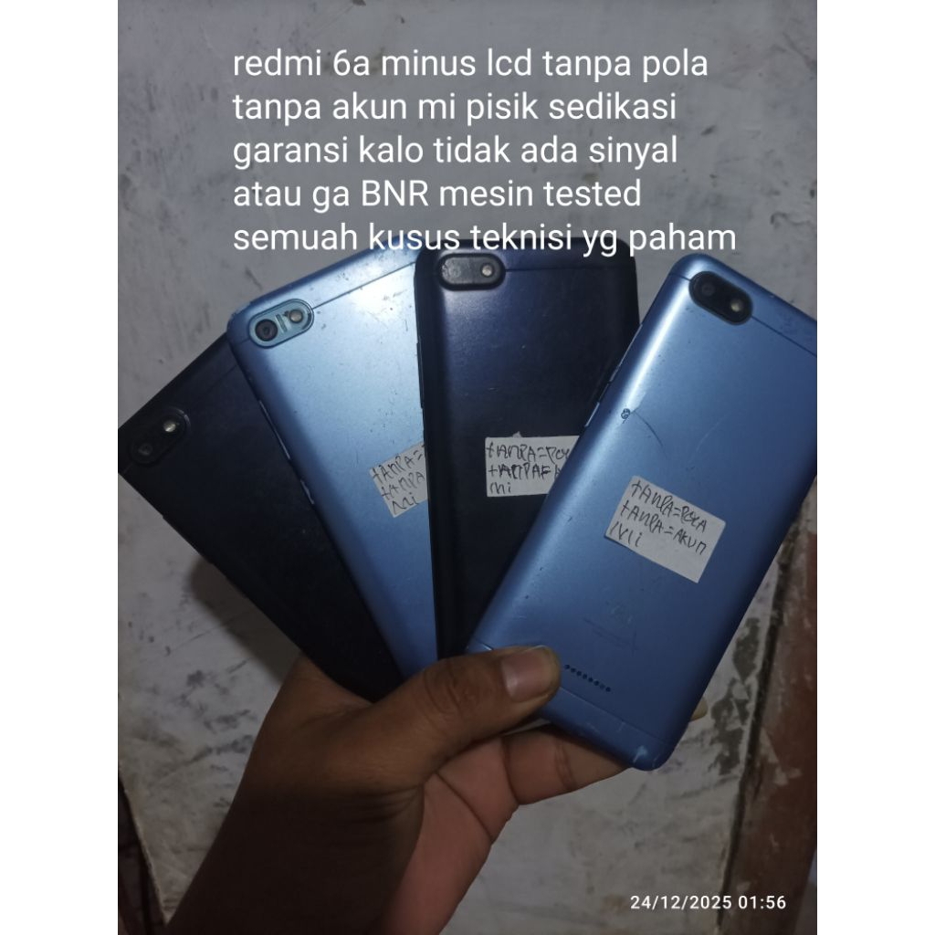 redmi 6a minus lcd tanpa pola tanpa akun mi tested 2slot 1slot
